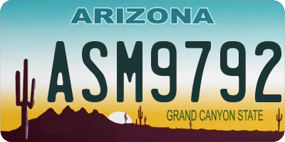 AZ license plate ASM9792