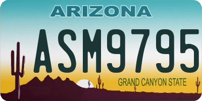 AZ license plate ASM9795