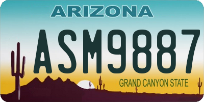 AZ license plate ASM9887