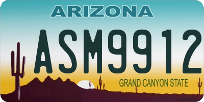 AZ license plate ASM9912