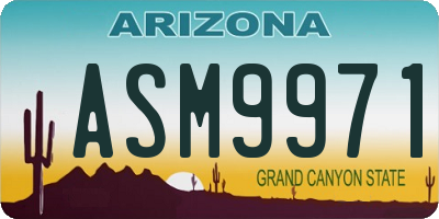 AZ license plate ASM9971