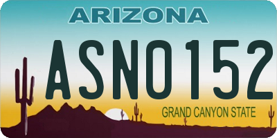 AZ license plate ASN0152