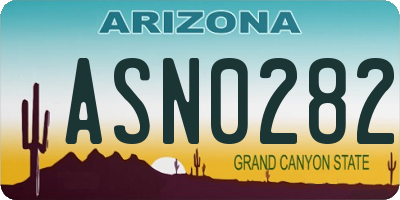 AZ license plate ASN0282