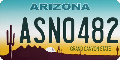 AZ license plate ASN0482