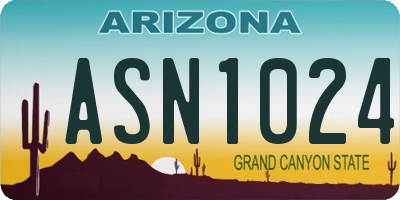 AZ license plate ASN1024
