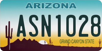 AZ license plate ASN1028