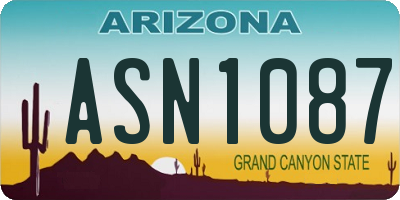 AZ license plate ASN1087