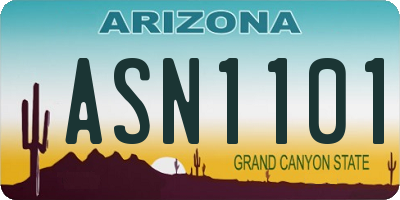 AZ license plate ASN1101