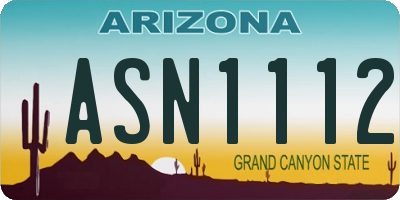 AZ license plate ASN1112