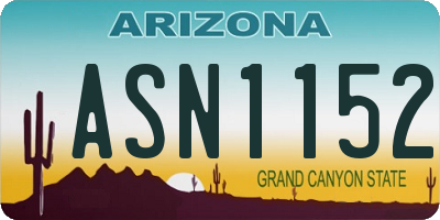 AZ license plate ASN1152
