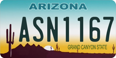 AZ license plate ASN1167