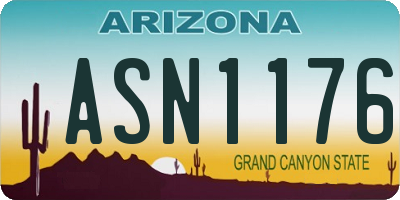 AZ license plate ASN1176