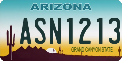 AZ license plate ASN1213