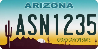 AZ license plate ASN1235