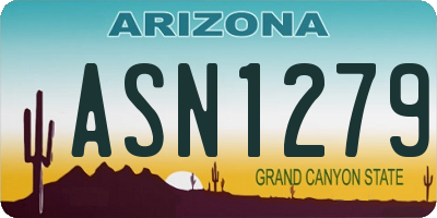 AZ license plate ASN1279