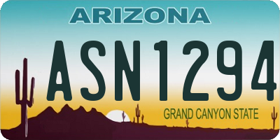 AZ license plate ASN1294