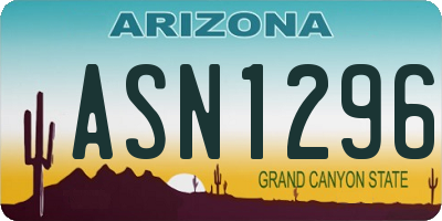 AZ license plate ASN1296