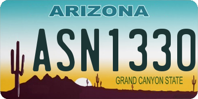 AZ license plate ASN1330