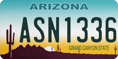 AZ license plate ASN1336