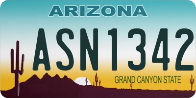 AZ license plate ASN1342