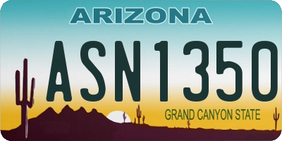 AZ license plate ASN1350