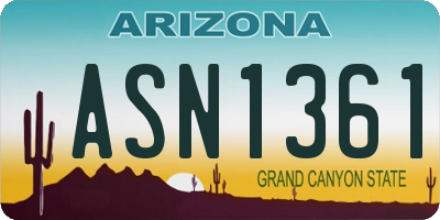AZ license plate ASN1361