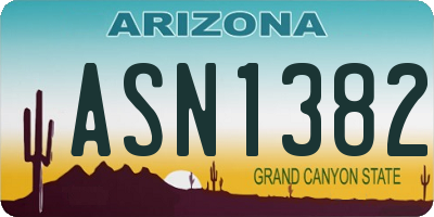AZ license plate ASN1382