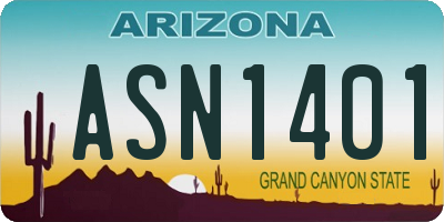 AZ license plate ASN1401