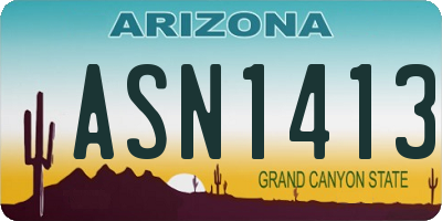 AZ license plate ASN1413