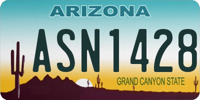AZ license plate ASN1428