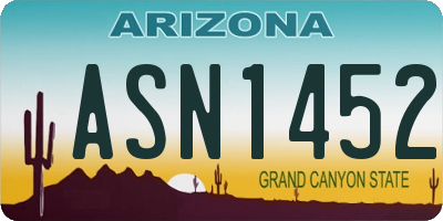 AZ license plate ASN1452