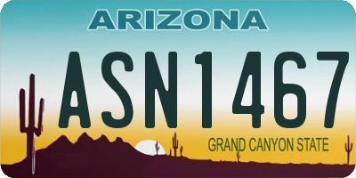 AZ license plate ASN1467
