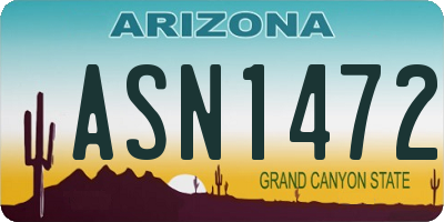 AZ license plate ASN1472
