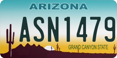 AZ license plate ASN1479