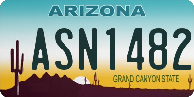 AZ license plate ASN1482
