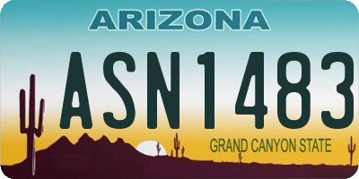 AZ license plate ASN1483
