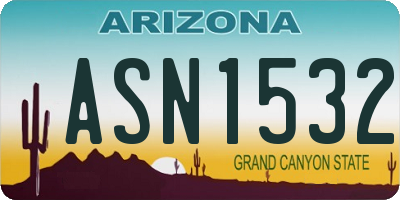 AZ license plate ASN1532