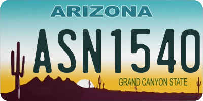 AZ license plate ASN1540