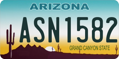 AZ license plate ASN1582