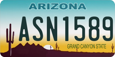 AZ license plate ASN1589