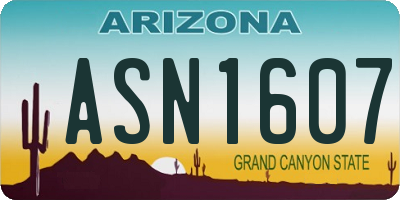 AZ license plate ASN1607