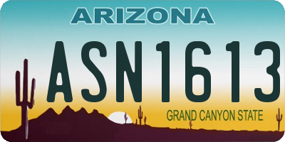 AZ license plate ASN1613