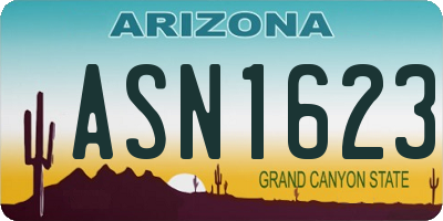 AZ license plate ASN1623