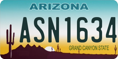 AZ license plate ASN1634