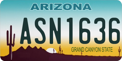 AZ license plate ASN1636