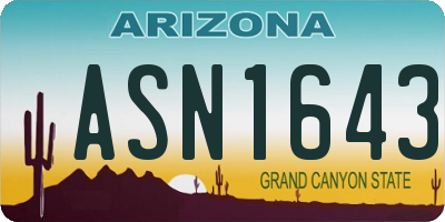 AZ license plate ASN1643