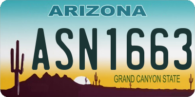 AZ license plate ASN1663