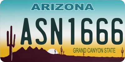 AZ license plate ASN1666