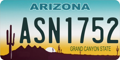 AZ license plate ASN1752
