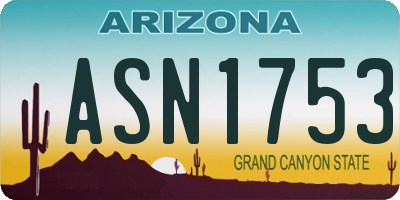 AZ license plate ASN1753